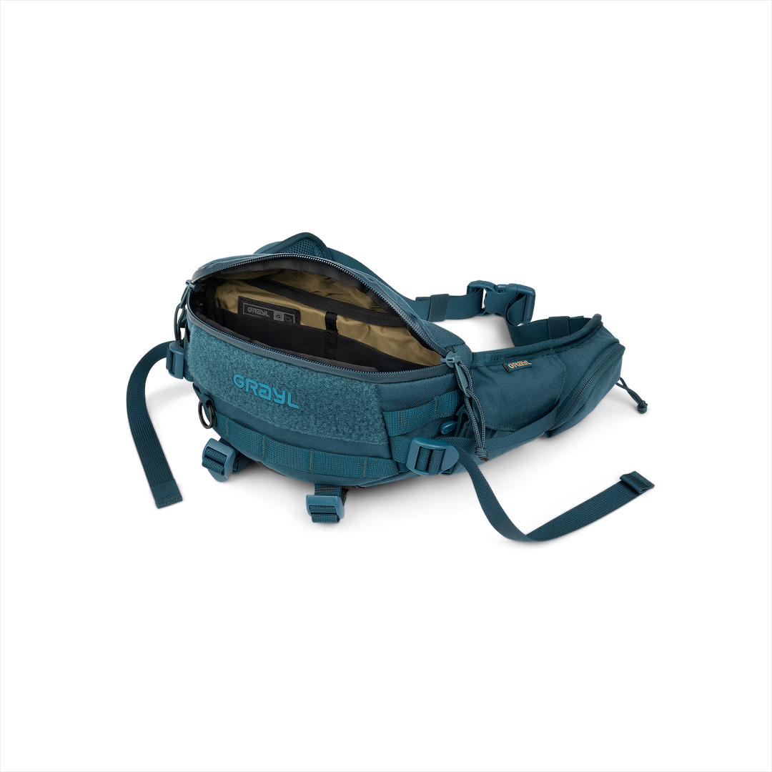Grayl® Mission EXP Hip Pack - 2L / Open View / Wander Blue