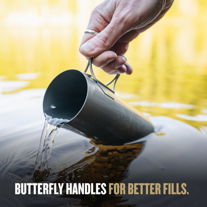 Grayl UltraPress Titanium Filter and Purifier Water Bottle – 16.9 Fluid Ounces / Covert Edition / Fits in Any Pack View / Olive Drab