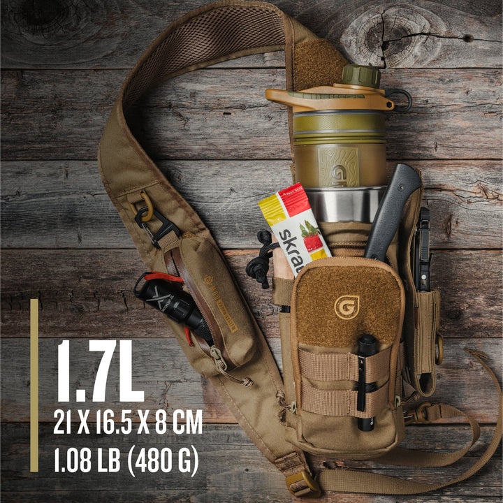 Grayl® Mission Water Bottle Sling / What You Can Put Into It / Covert Black / Coyote Brown / Olive Drab / Wander Blue