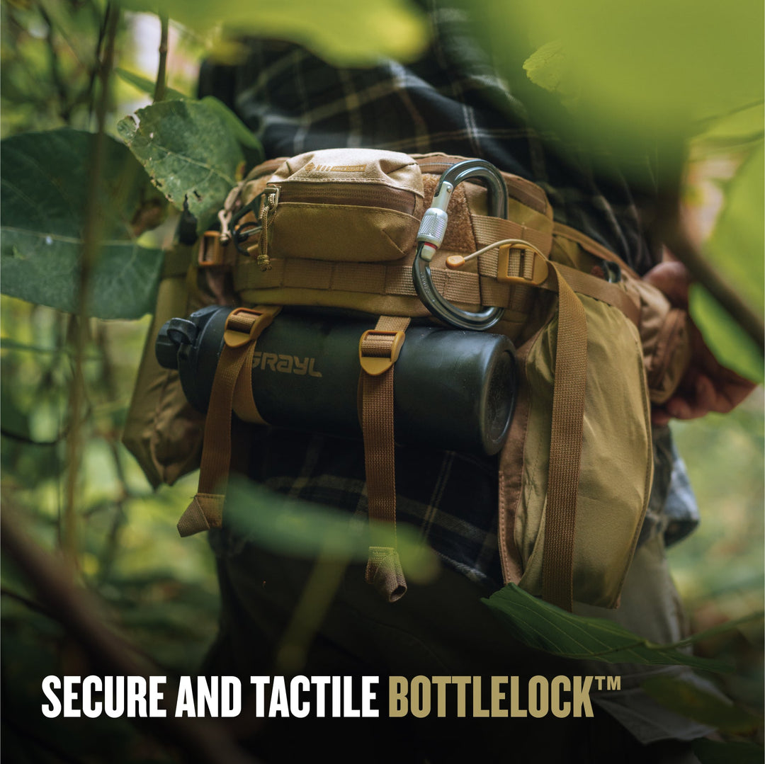 Grayl® Mission Hip Pack / Secure And Tactile BottleLock / Covert Black / Coyote Brown / Olive Drab / Wander Blue