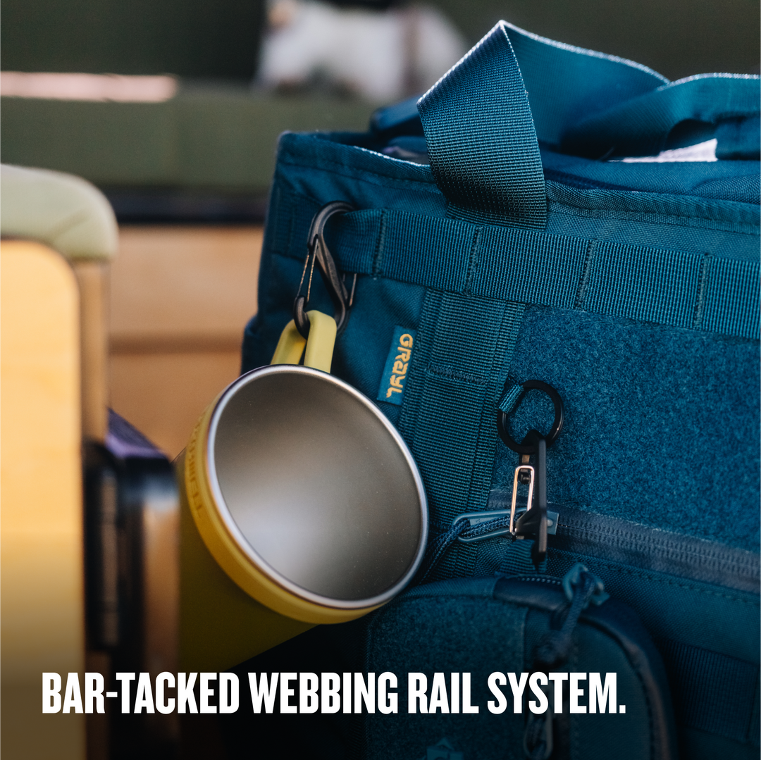 Grayl® Mission Tote / Bar-Tacked Webbing Rail System / Covert Black / Coyote Brown / Olive Drab / Wander Blue