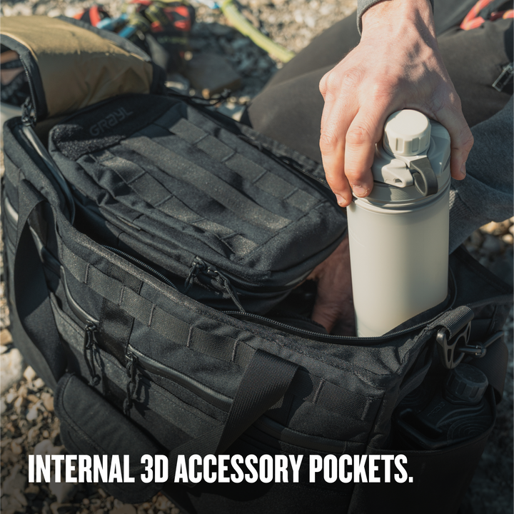 Grayl® Mission Tote / Internal 3D Accessory Pockets / Covert Black / Coyote Brown / Olive Drab / Wander Blue