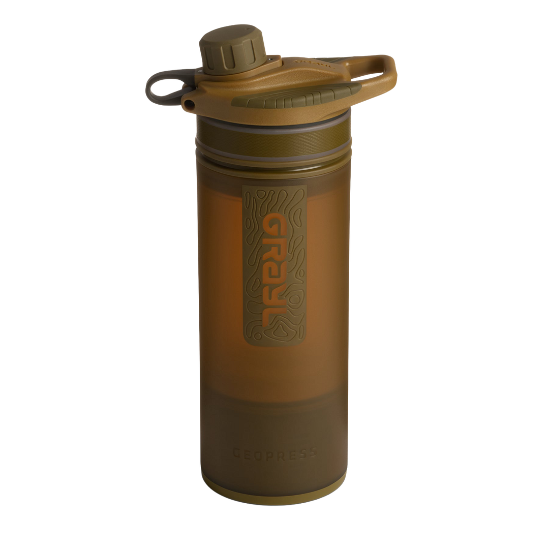 Best top rated Grayl GeoPress Filter and Purifier Water Bottle - 24 Fluid Ounces / Covert Edition / Standard View / Coyote Brown