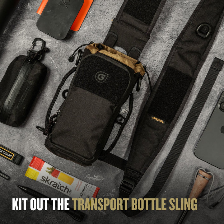 Grayl® Transport Water Bottle Sling / Kit Out The Transport Bottle Carrier / Covert Black / Coyote Brown / Olive Drab / Wander Blue