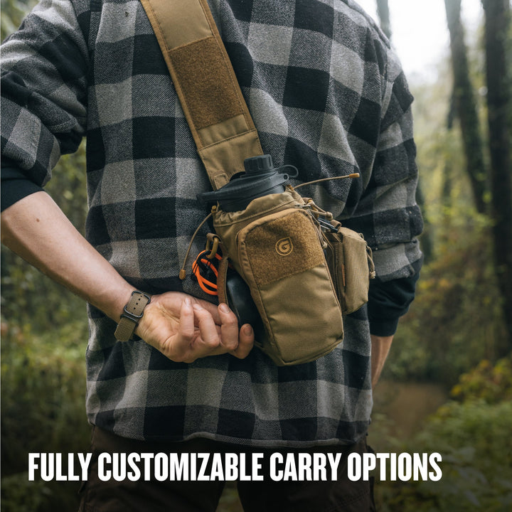 Grayl® Transport Water Bottle Sling / Fully Customizable Carry Options / Covert Black / Coyote Brown / Olive Drab / Wander Blue