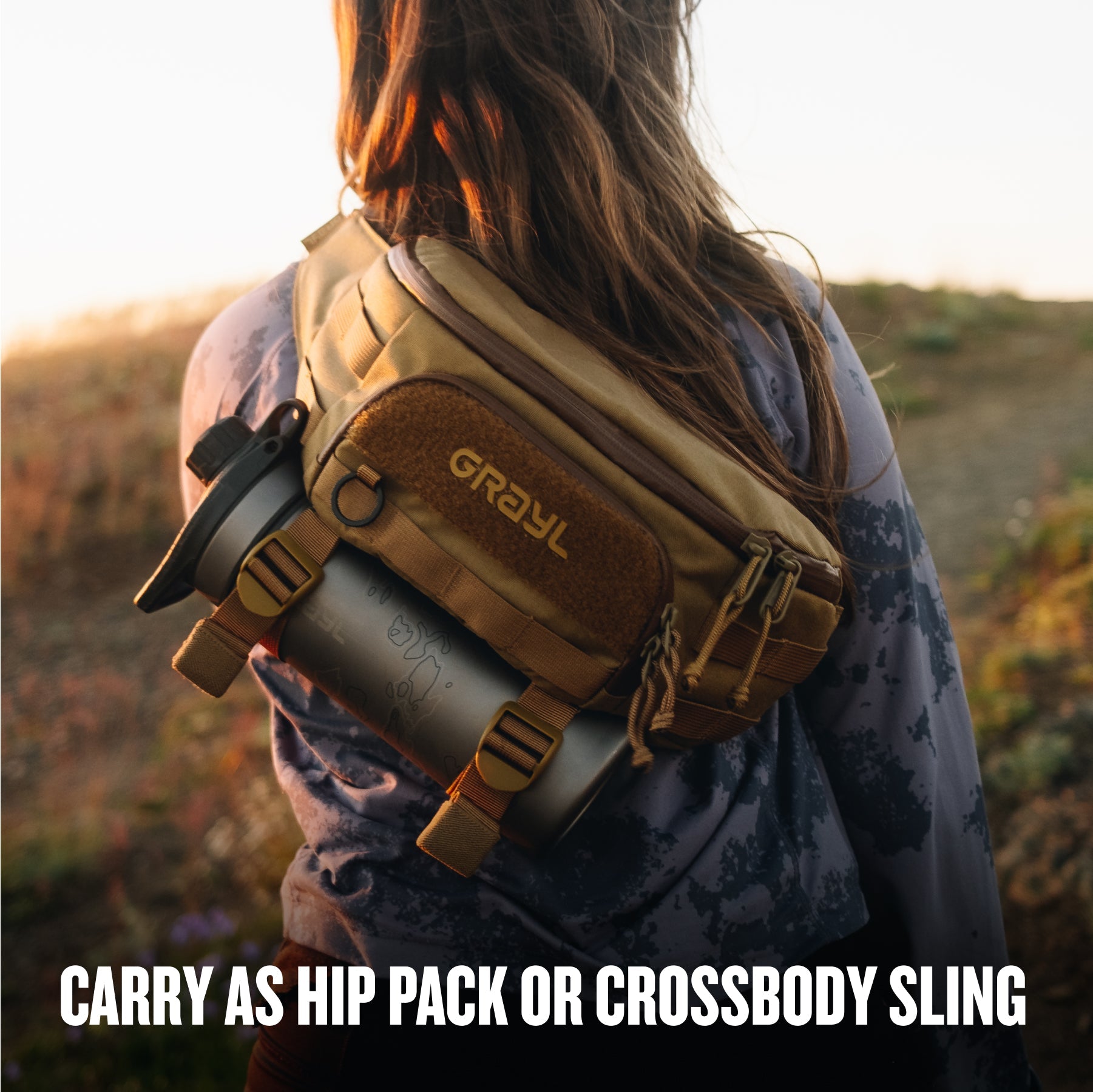 Grayl® Transport Hip Pack - 1.5L / Back View / Coyote Brown