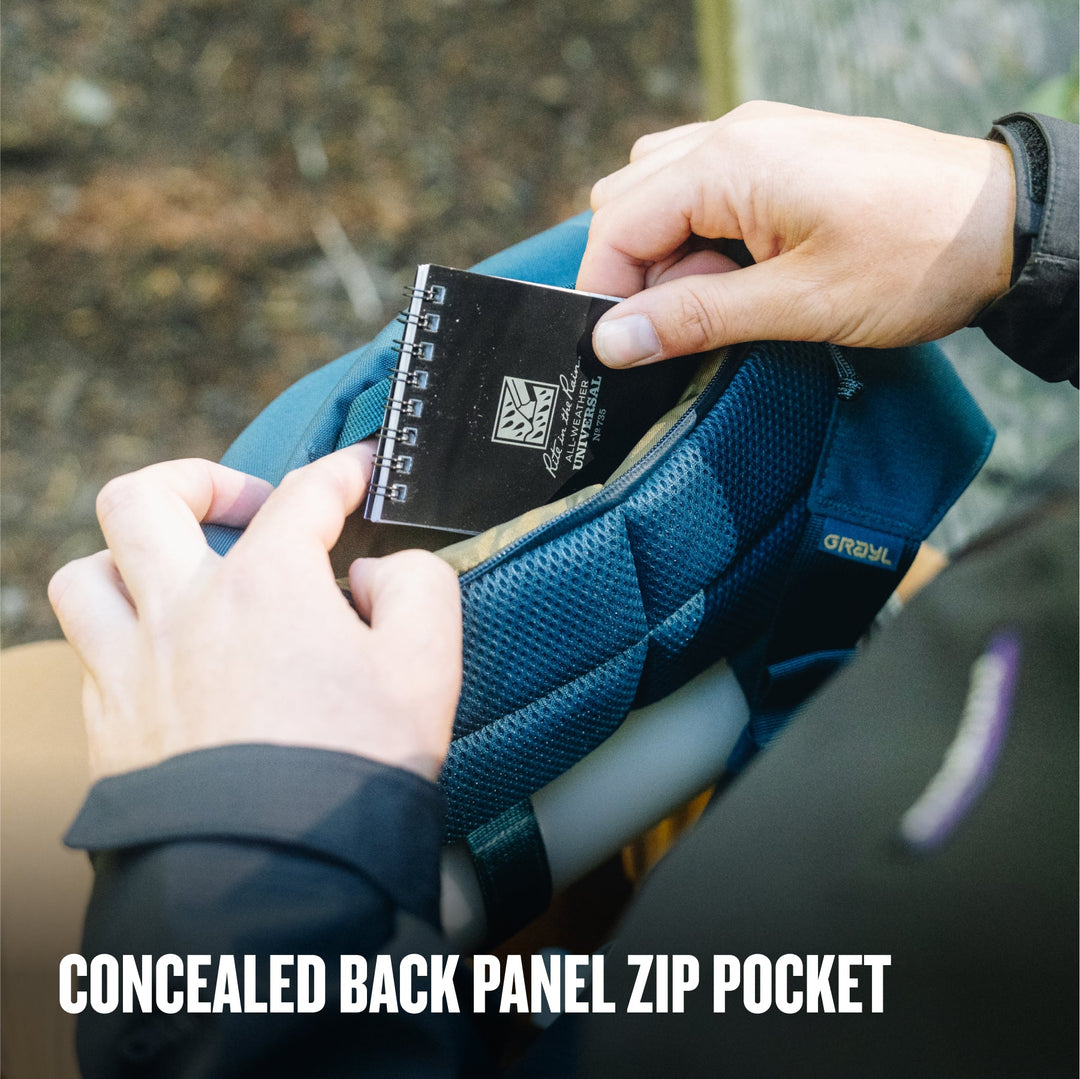 Grayl® Transport Hip Pack & Crossbody Sling / Concealed Back Panel Zip Pocket / Wander Blue / Covert Black / Coyote Brown / Olive Drab